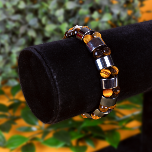 Hämatit & Tigerauge Armband