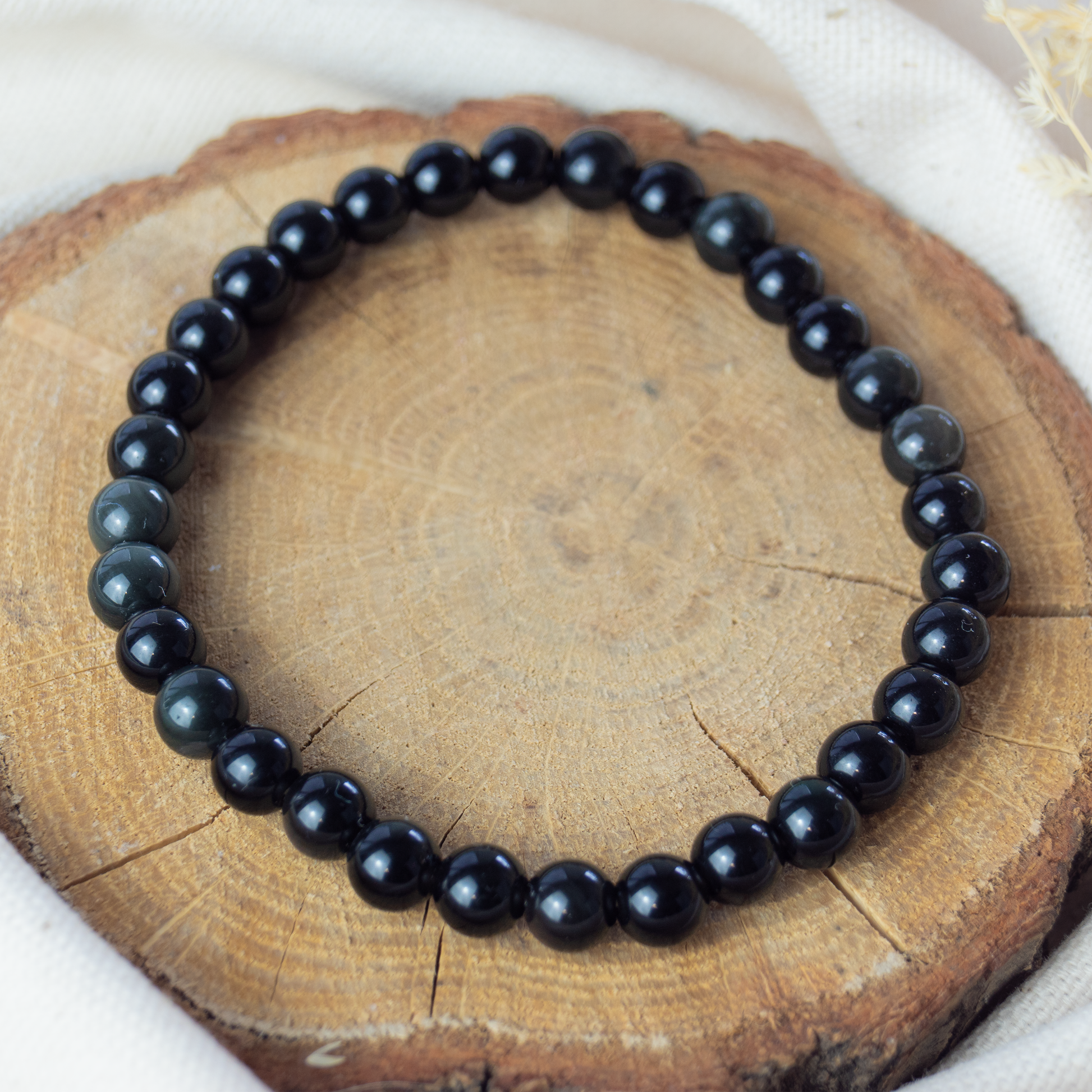 Regenbogenobsidian Kugelarmband 6mm