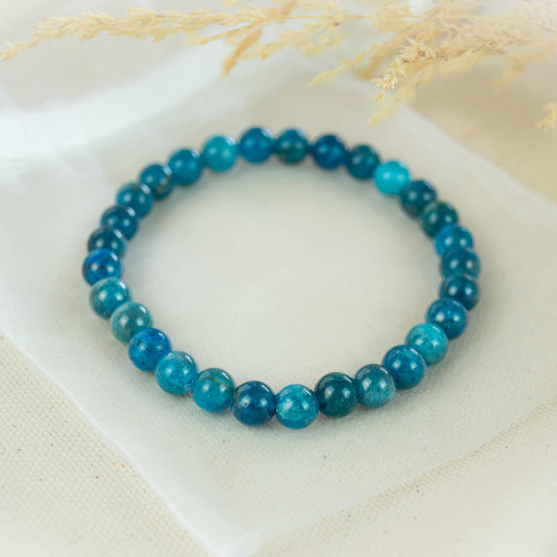 Apatit blau Kugelarmband 6mm
