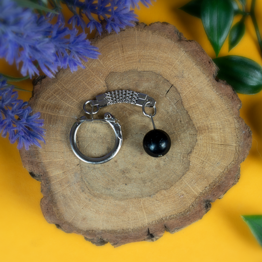 Schungit Perle Schlüsselanhänger (10 mm)