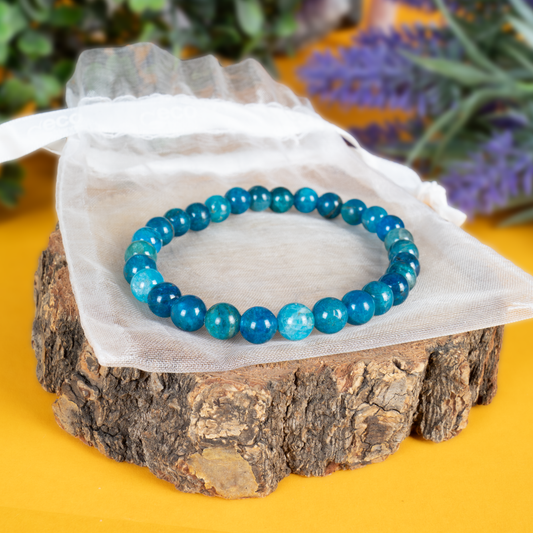 Apatit blau Kugelarmband 6mm