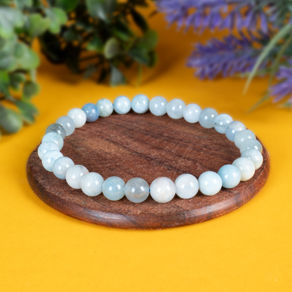 Aquamarin Kugelarmband 6mm