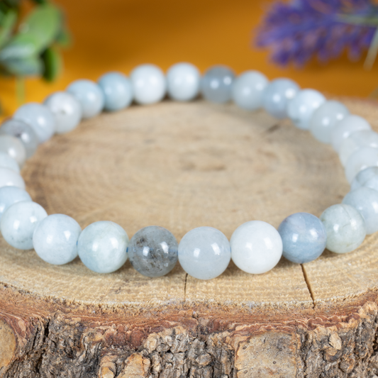 Aquamarin Kugelarmband 6mm