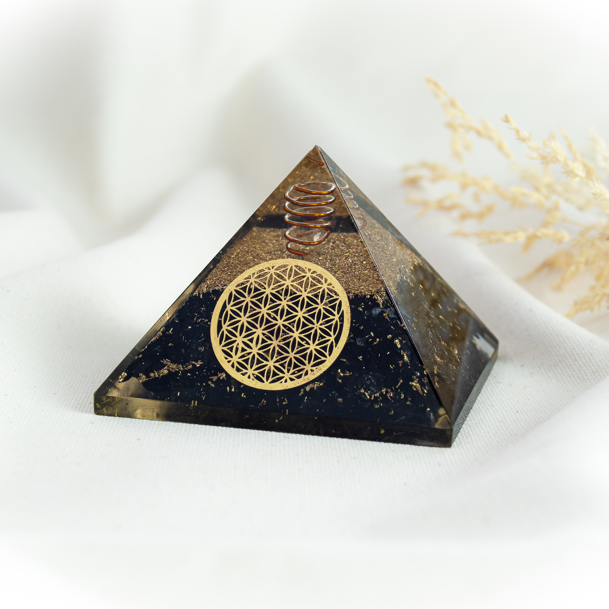 Blume des Lebens Turmalin Pyramide