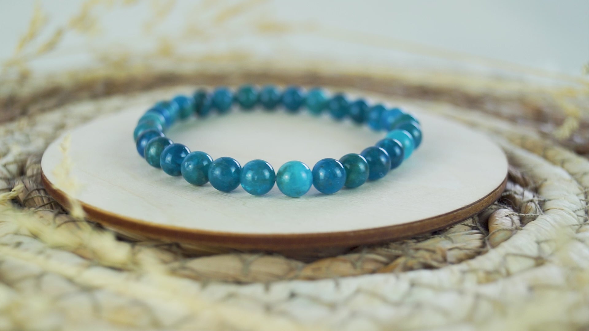 Apatit blau Kugelarmband 6mm