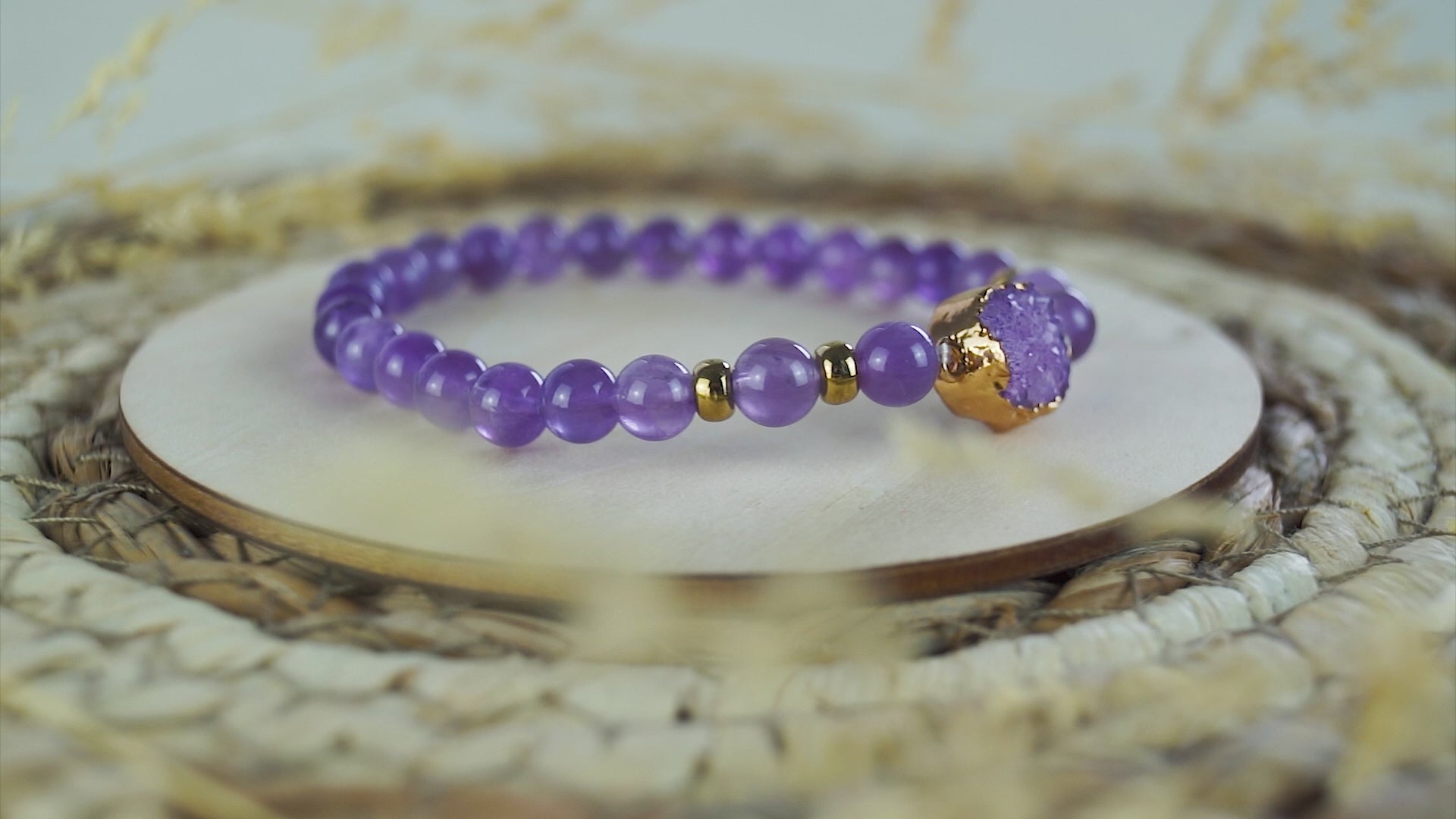 Amethyst mit Cluster Armband