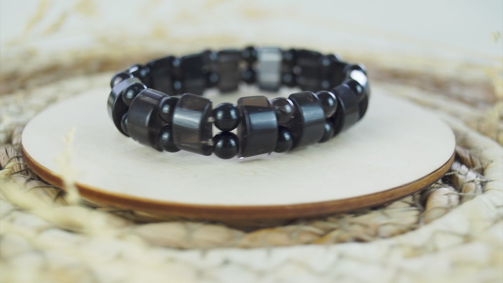 Lamellenobsidian Fancy Armband